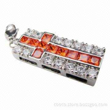 Jewelry USB Flash Drive, More than 10 Years Data Retention, 1/2/4/8/16/32GB Full Capacity